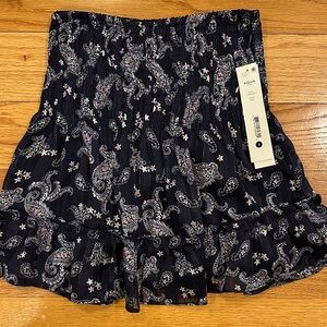 Aqua Navy Paisley Skirt, size Small